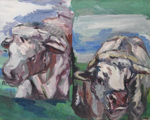 GEORG BASELITZ Zwei halbe Kühe, 1968.